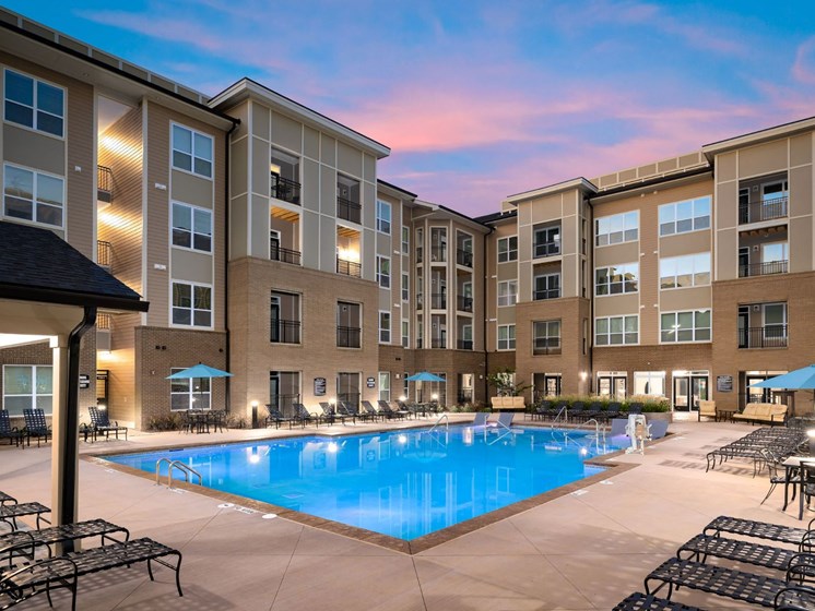 Picturesque Pool And Cabana Setting at Abberly Solaire Apartment Homes, Garner, NC, 27529